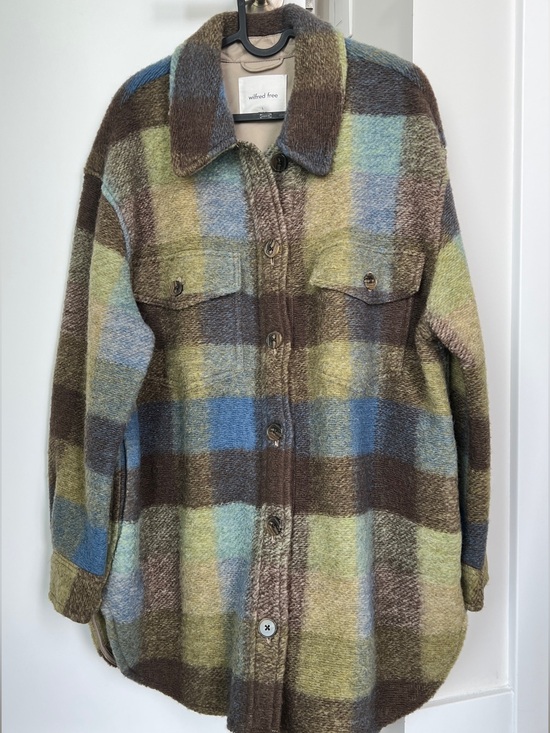 Wilfred Jackets & Blazers - BNWOT Wilfred Wool Plaid Utility Jacket in Brown, Blue & Green